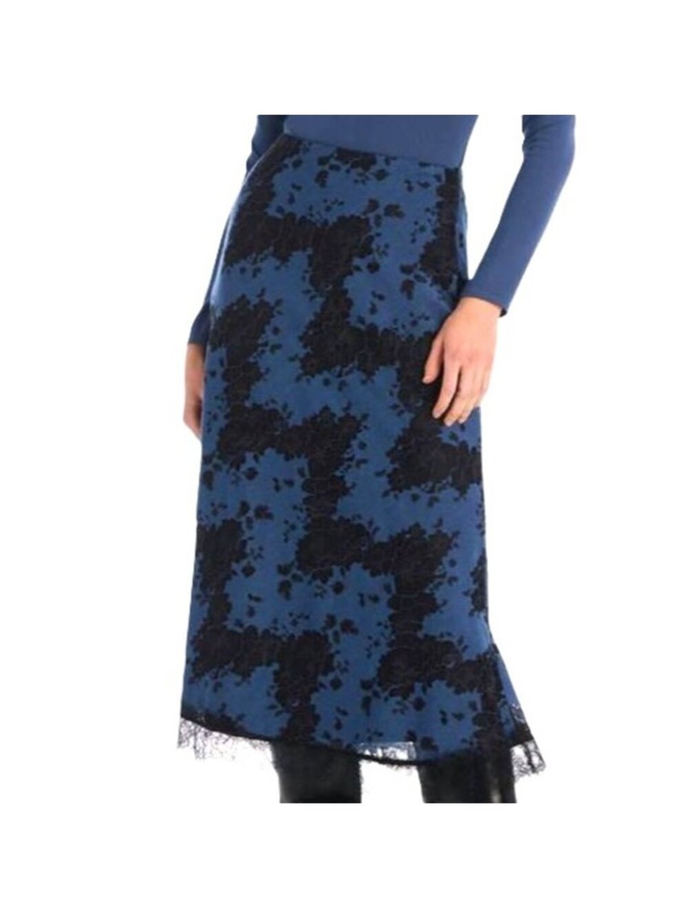 Allison New York Jessie Midi Skirt in Blue/Black Size Medium New